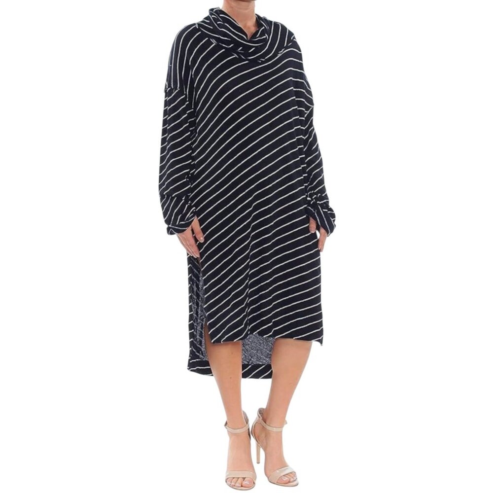 FREE PEOPLE Women's EUC "Gotta Have It" Tunic/Cover-Up Navy‎ Striped | Size L